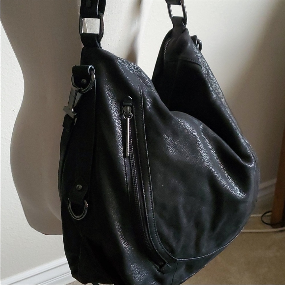 🌟ELLIOTT LUCCA black leather hobo bag - Picture 4 of 7